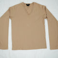 Gucci Tan Long Sleeve V-Neck Top Size Small