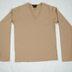 Gucci Tan Long Sleeve V-Neck Top Size Small