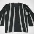 Issey Miyake Gray and Black Striped Long Sleeve Top Size 34