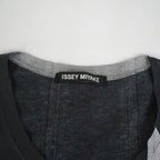 Issey Miyake Gray and Black Striped Long Sleeve Top Size 34