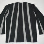 Issey Miyake Gray and Black Striped Long Sleeve Top Size 34
