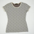 Fendi Zucca Monogram Cream and Grey Logo Shirt Size 42