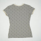 Fendi Zucca Monogram Cream and Grey Logo Shirt Size 42