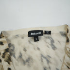 JustCavalli Animal Print V-Neck Long Sleeve Size Small