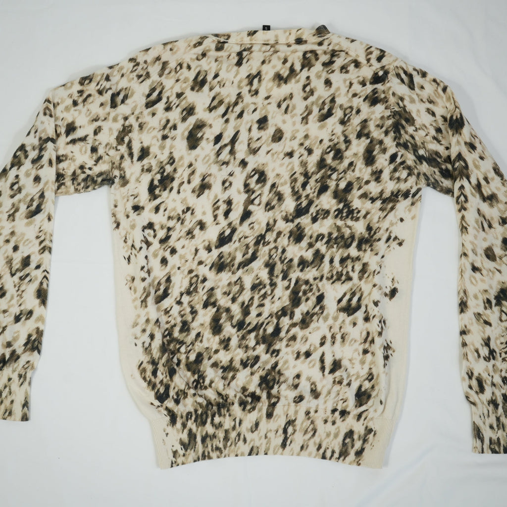 JustCavalli Animal Print V-Neck Long Sleeve Size Small