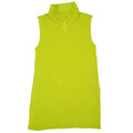 Pleats Please Issey Miyake Lime Green Sleeveless Turtleneck Top Size Medium