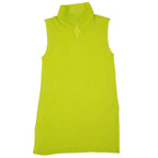 Pleats Please Issey Miyake Lime Green Sleeveless Turtleneck Top Size Medium