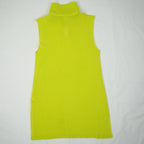 Pleats Please Issey Miyake Lime Green Sleeveless Turtleneck Top Size Medium
