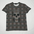 Alexander McQueen Charcoal Plaid Skull T-shirt Size Extra Small