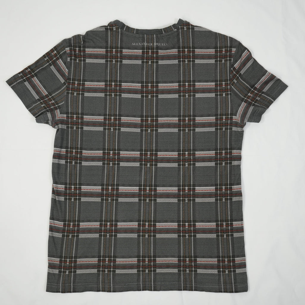Alexander McQueen Charcoal Plaid Skull T-shirt Size Extra Small