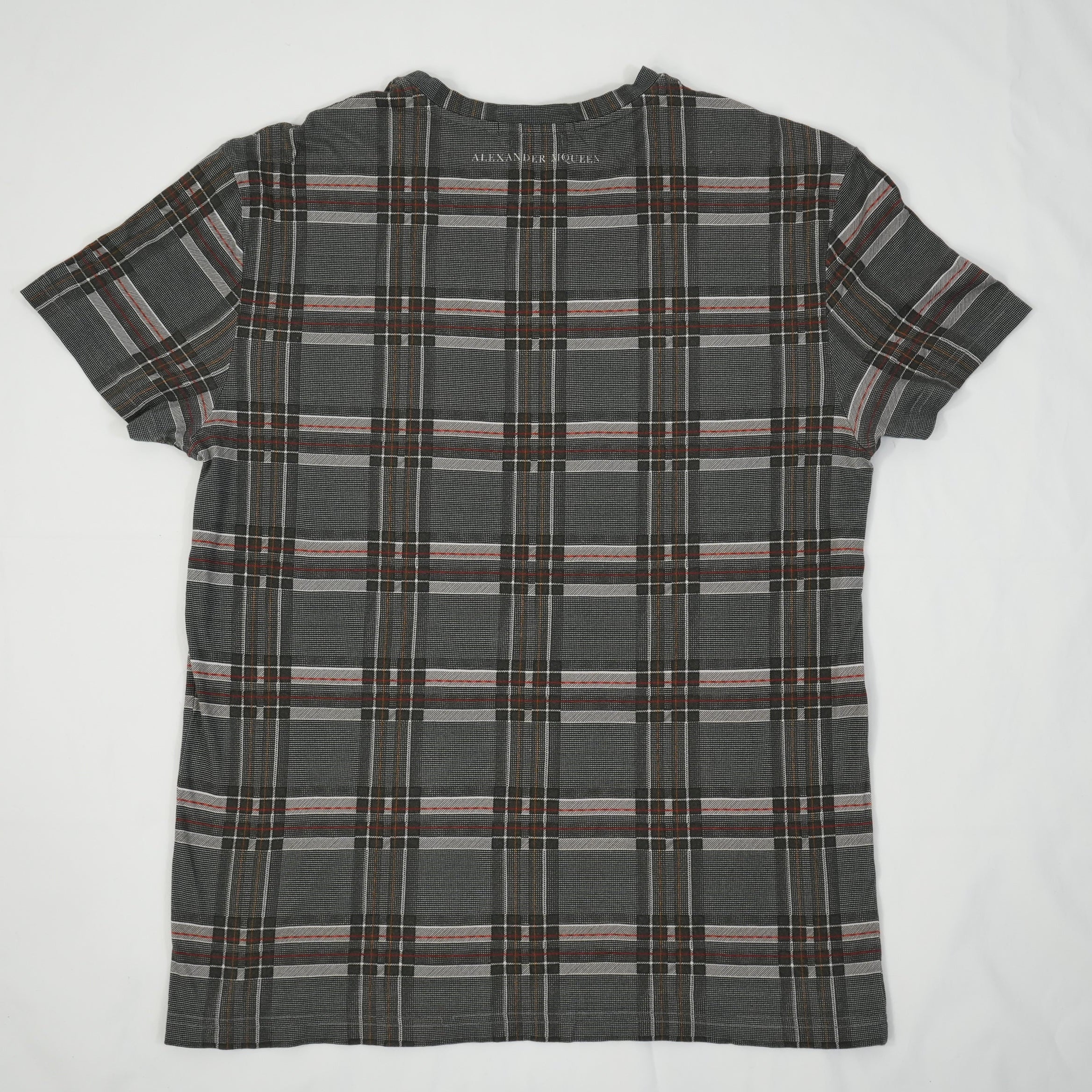 Alexander McQueen Charcoal Plaid Skull T-shirt Size Extra Small