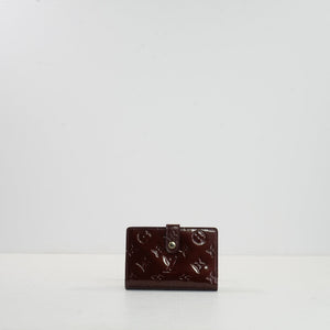 Louis Vuitton Maroon Vernis Leather Wallet, Full Set