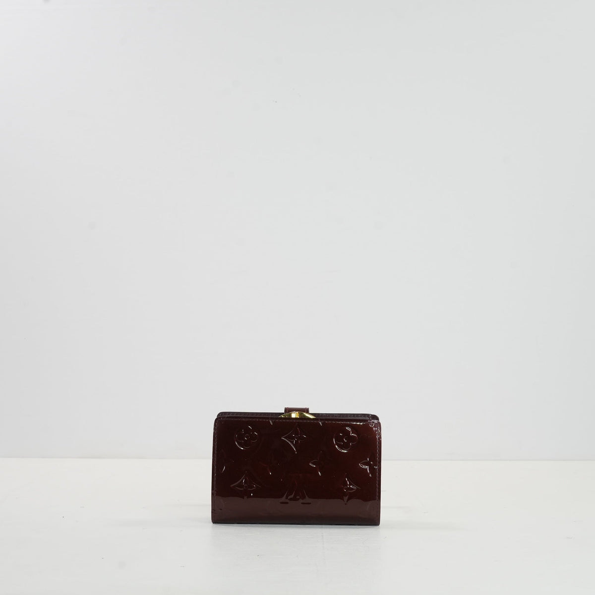 Louis Vuitton Maroon Vernis Leather Wallet, Full Set