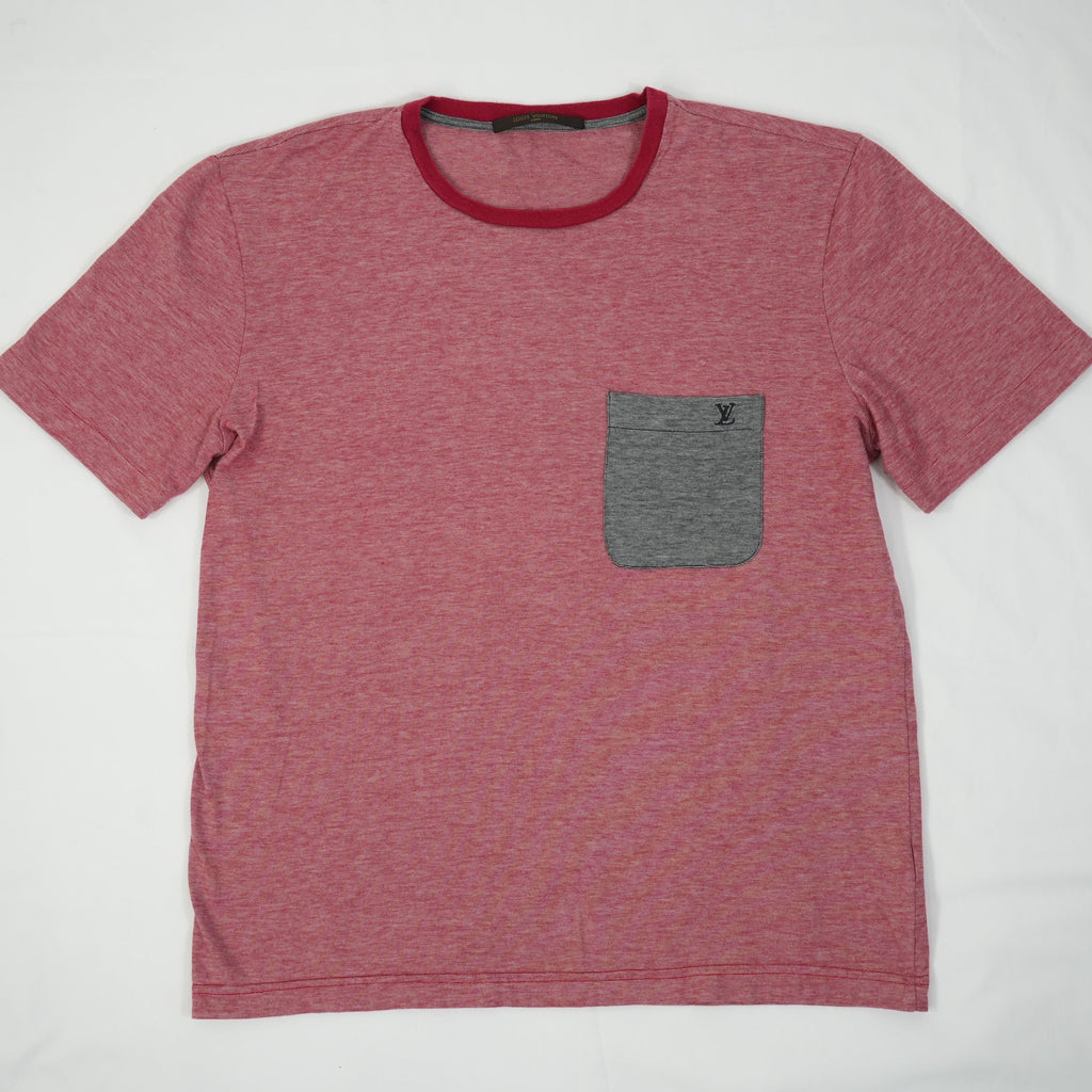 Louis Vuitton Heather Red T-Shirt with Grey Pocket Size Small