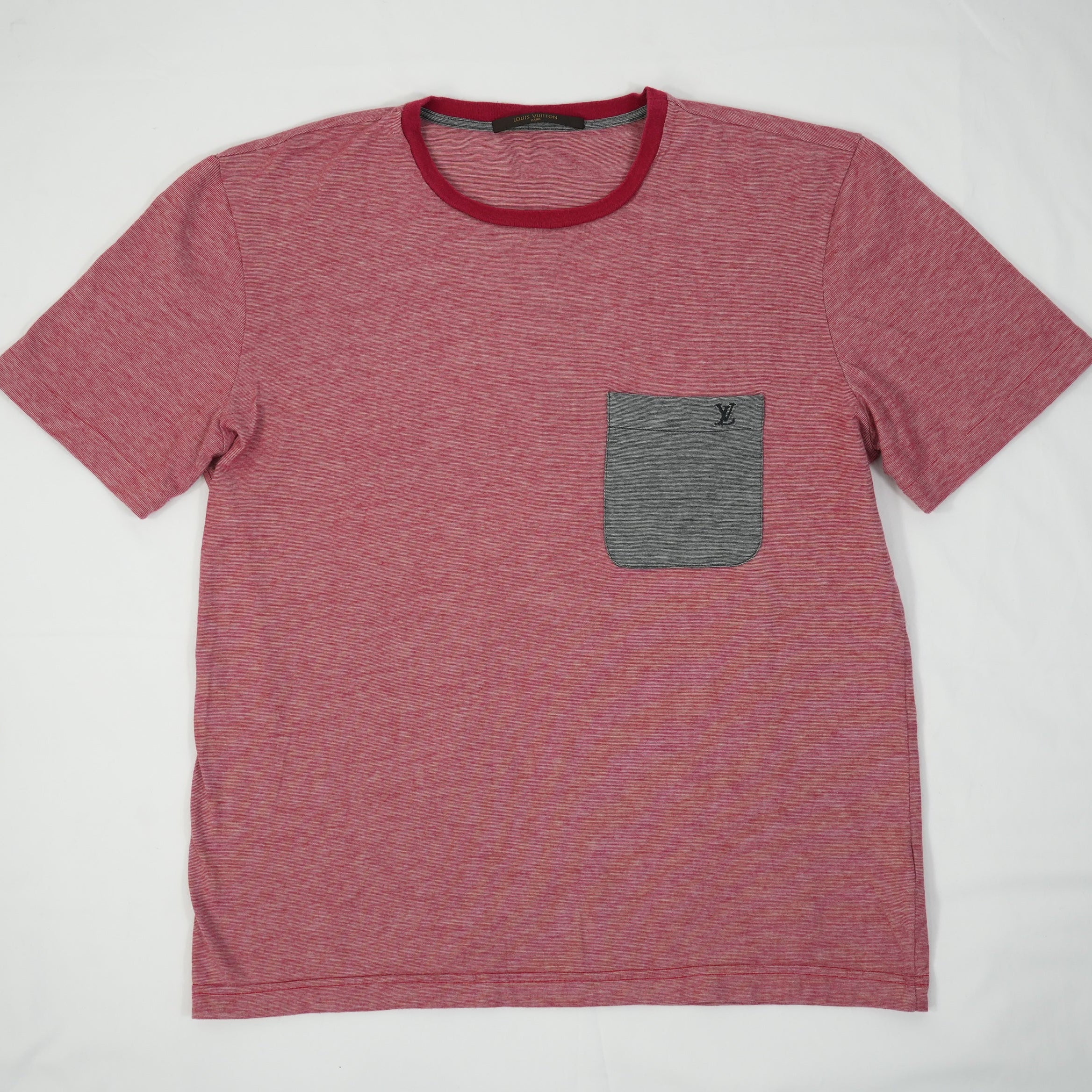 Louis Vuitton Heather Red T-Shirt with Grey Pocket Size Small
