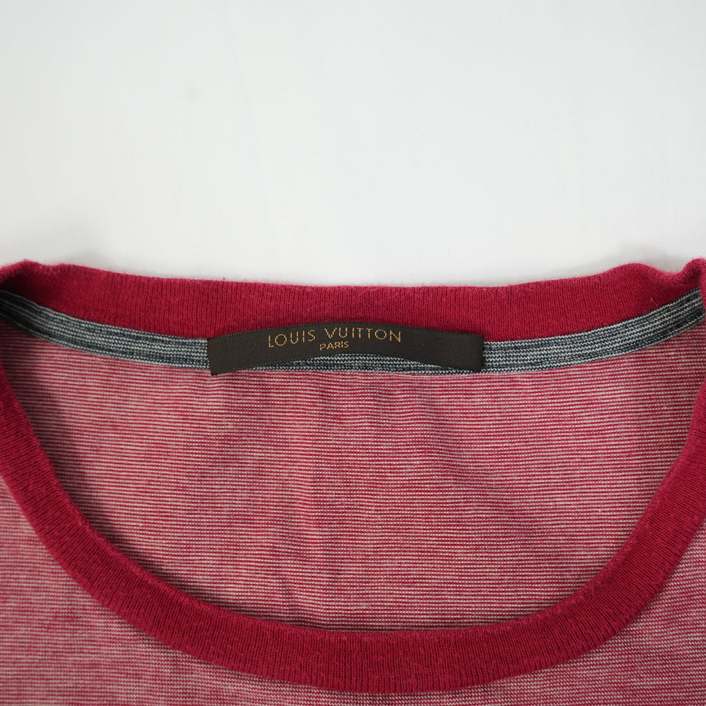 Louis Vuitton Heather Red T-Shirt with Grey Pocket Size Small