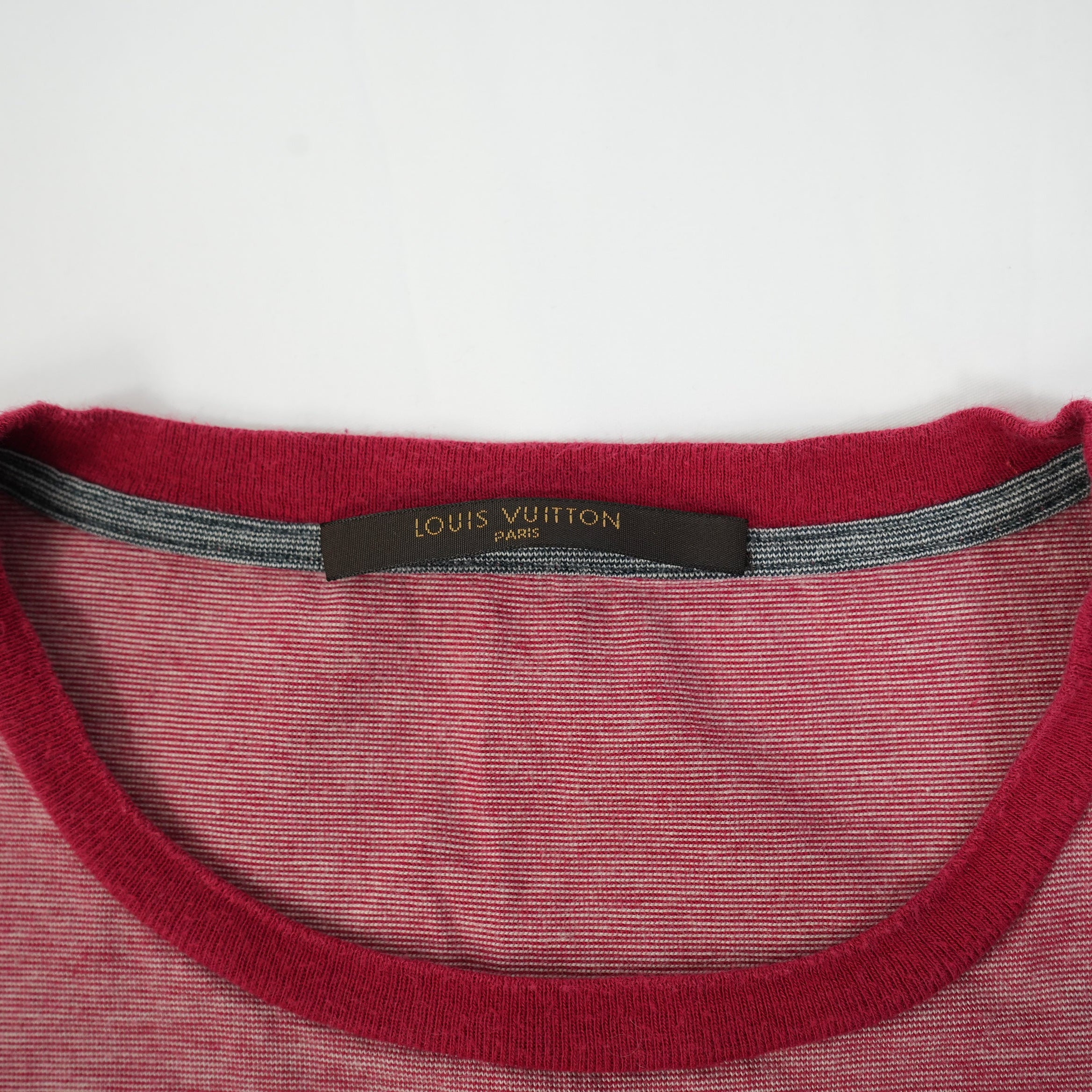 Louis Vuitton Heather Red T-Shirt with Grey Pocket Size Small