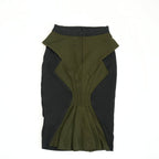 Givenchy Black Midi Skirt With Olive Peplum Size Extra Small