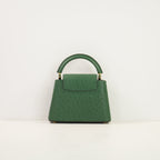 Louis Vuitton Dark Green Capucines Ostrich Mini Handbag W/Dustbag