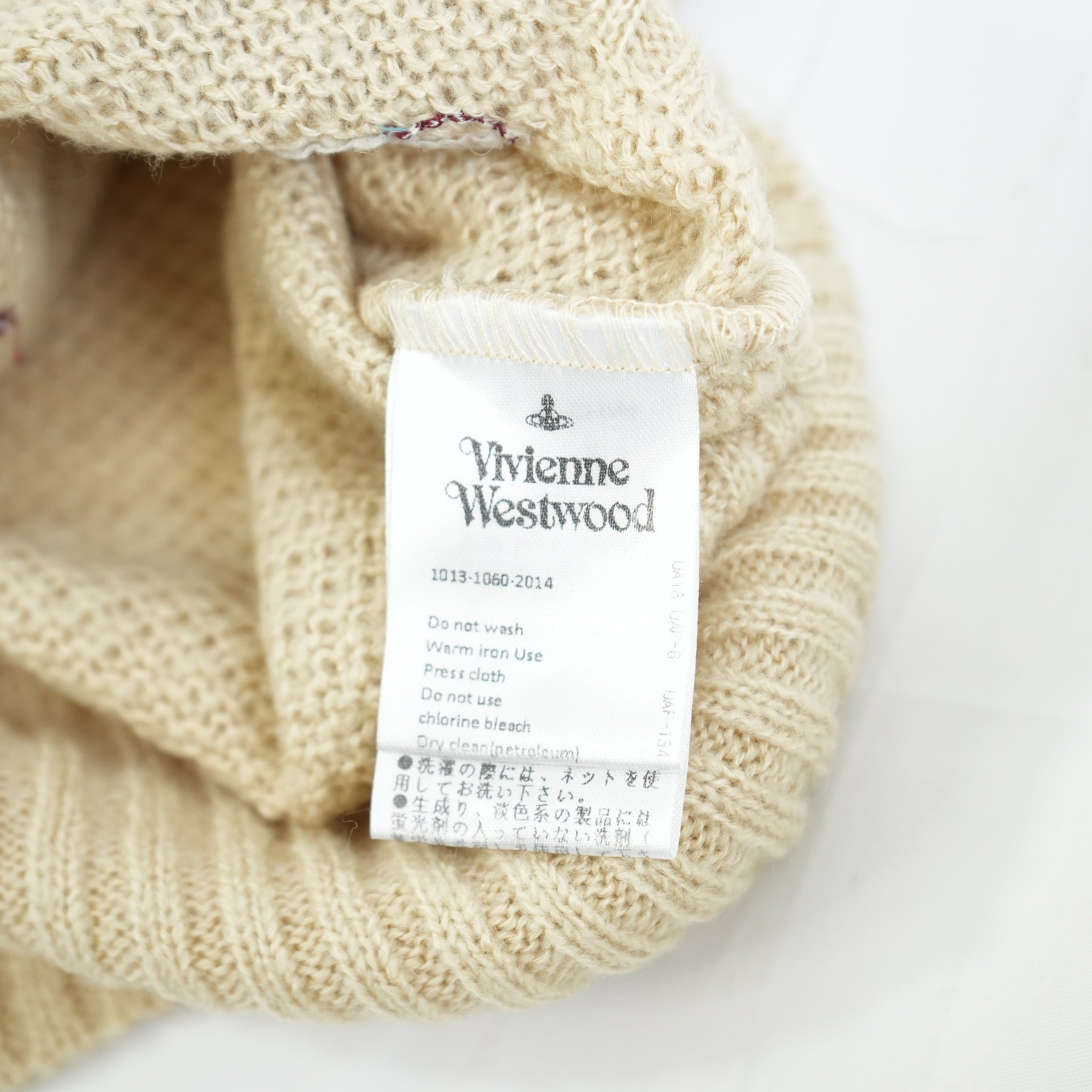 Vivienne Westwood Red Label Beige Knit Red Embroidery Sweater Size 2