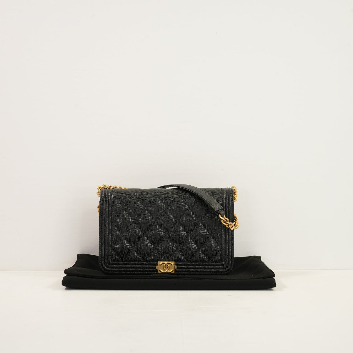 Chanel Black Quilted Lambskin LeBoy Bag W/Dustbag