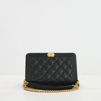 Chanel Black Quilted Lambskin LeBoy Bag W/Dustbag