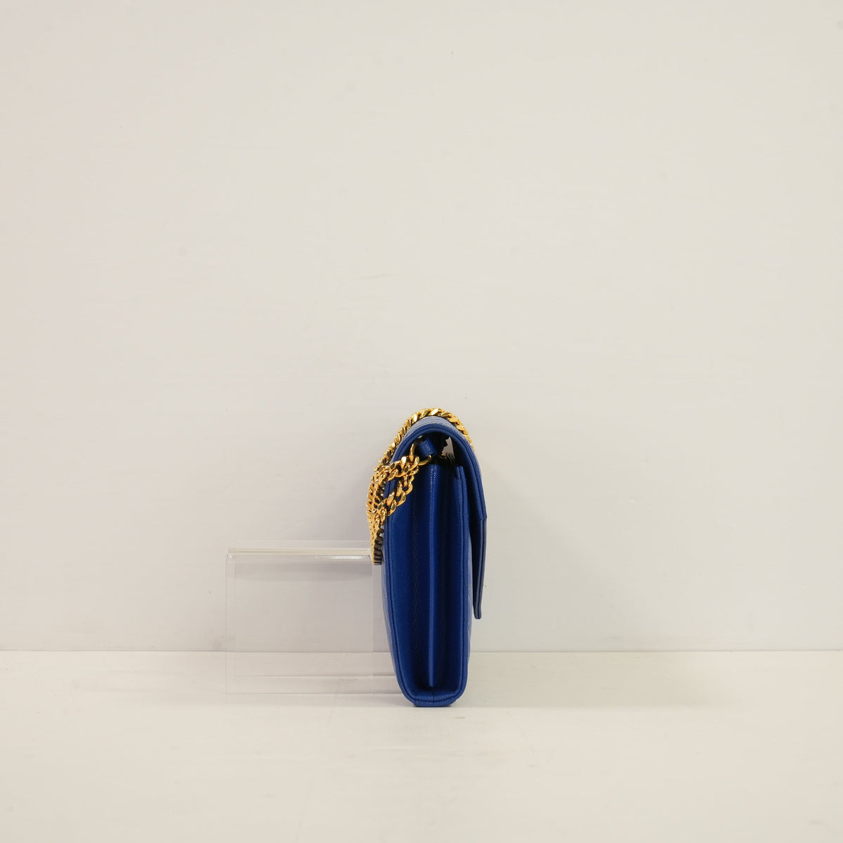 Saint Laurent Royal Blue Cassandre Matelasse Envelope WOC, Full Set