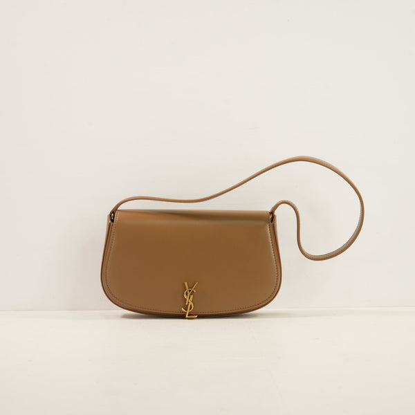 Saint Laurent Tan Leather Voltaive Mini Flap, Full Set