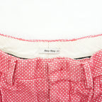 Miu Miu Red and White Patterned Shorts Size 36