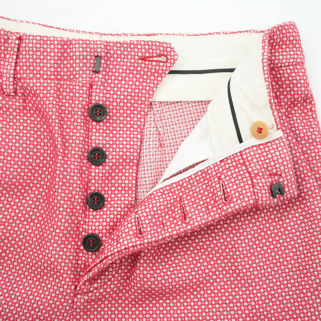 Miu Miu Red and White Patterned Shorts Size 36