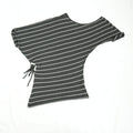 Maison Martin Margiela Gray Striped Asymmetrical Dress Size Small.