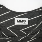 Maison Martin Margiela Gray Striped Asymmetrical Dress Size Small.
