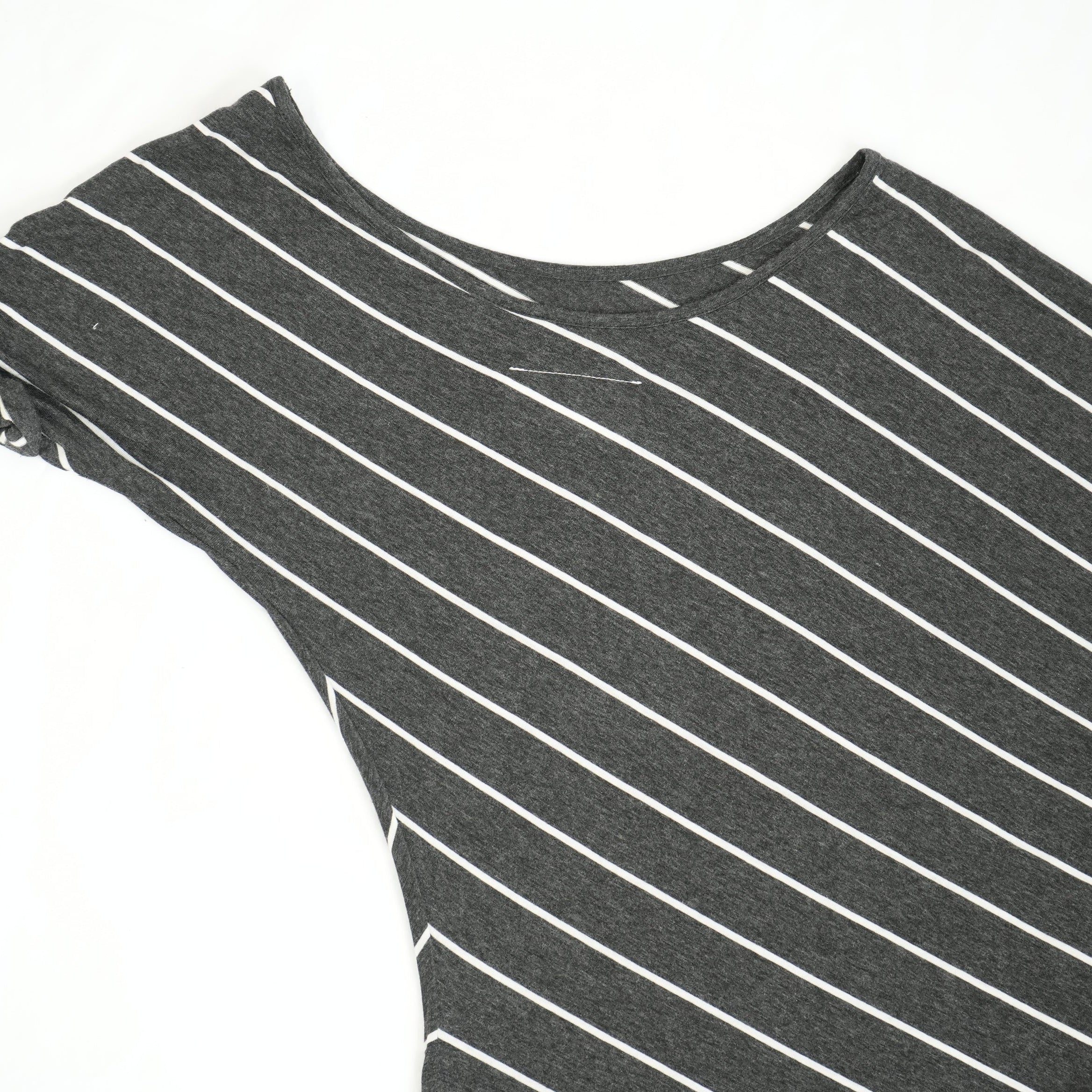 Maison Martin Margiela Gray Striped Asymmetrical Dress Size Small.