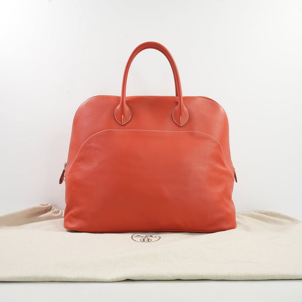 Hermes Red Leather Bolide Relax Bag 45 W/Dustbag