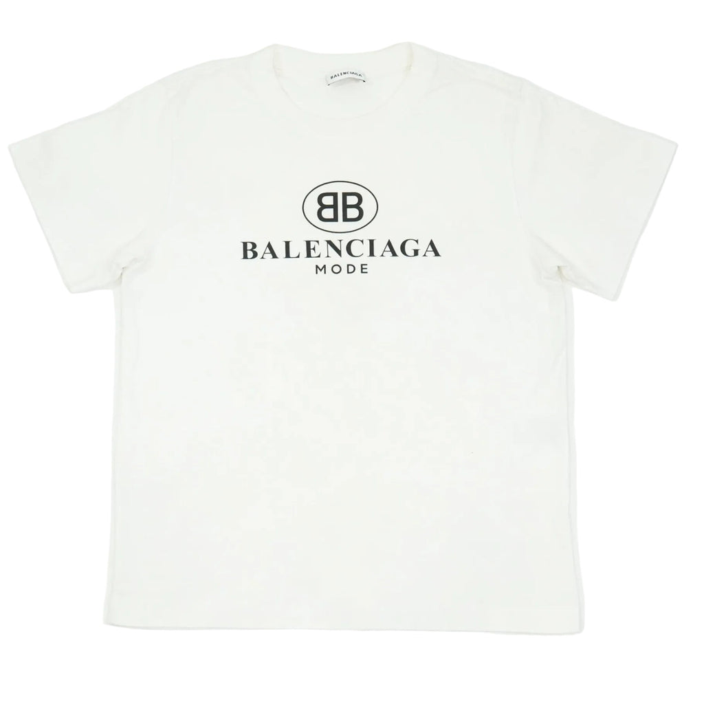 Balenciaga White Logo T-Shirt Size Large