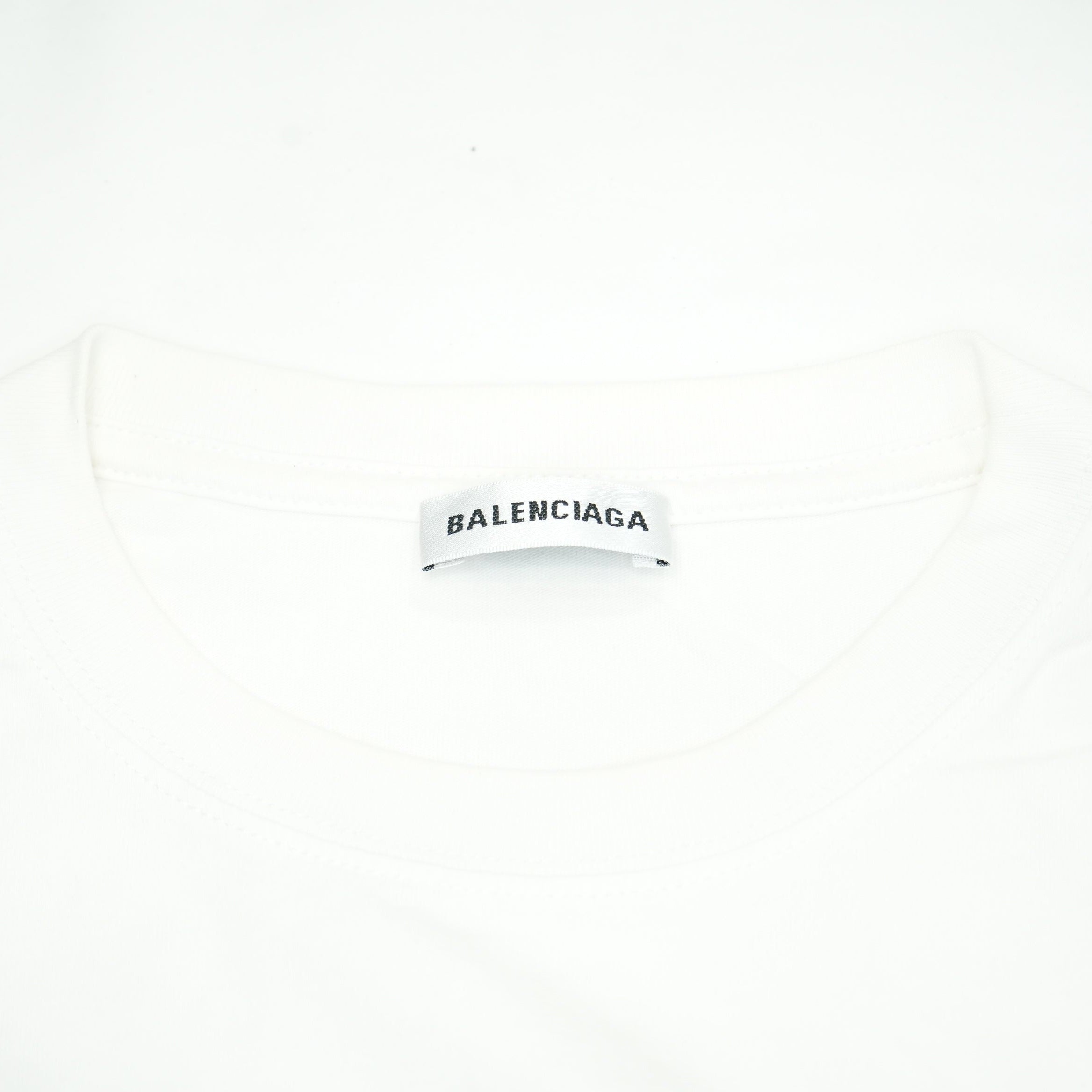 Balenciaga White Logo T-Shirt Size Large