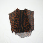 Alexander McQueen Leopard Print Silk Chiffon Flutter Sleeve Racerback Blouse Size 38