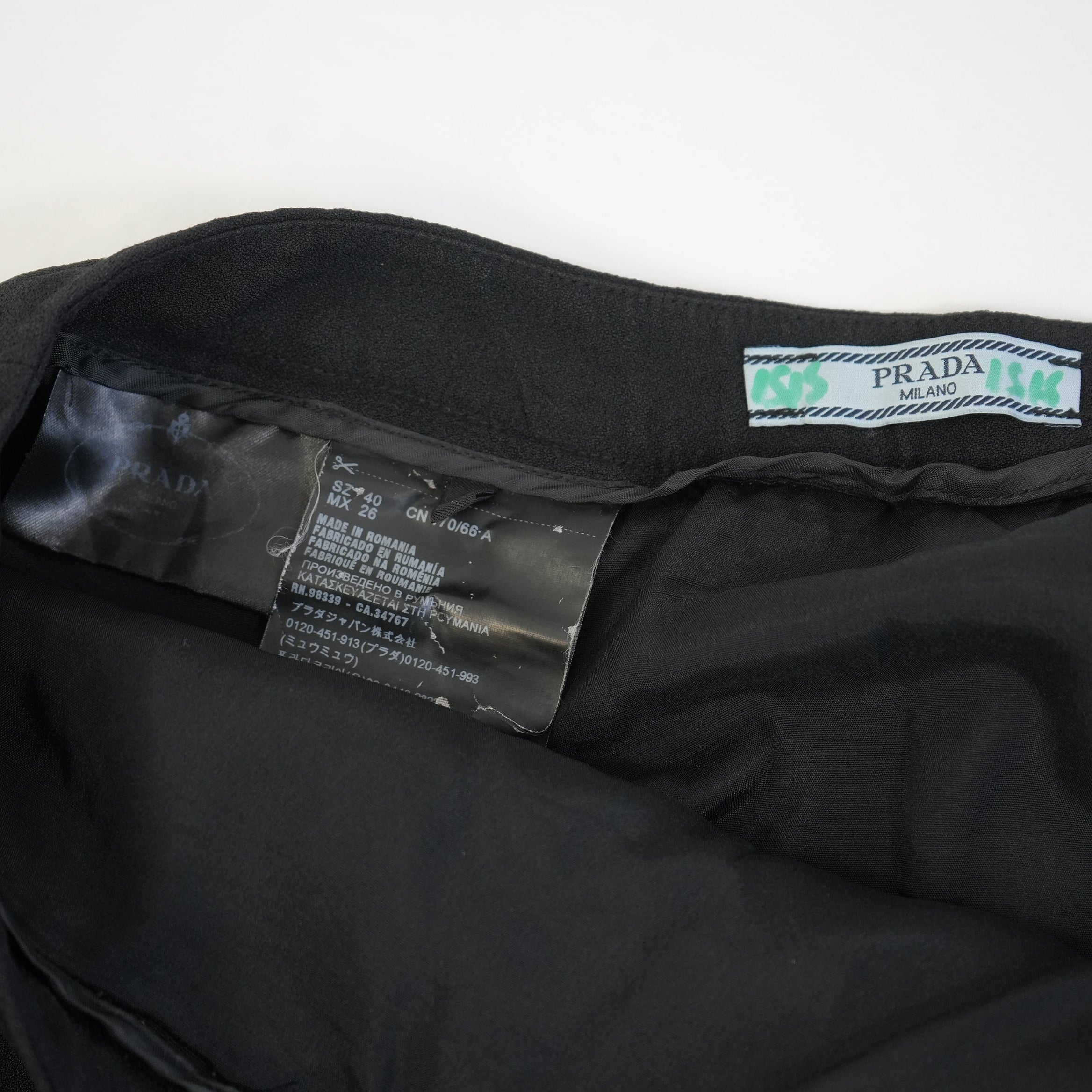 Prada Black Pleated Midi-Length Skirt Size 40