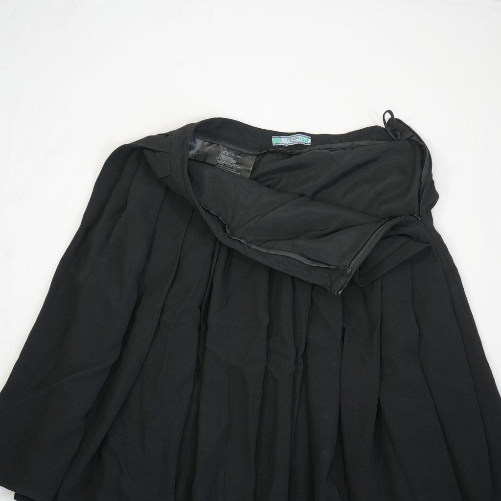Prada Black Pleated Midi-Length Skirt Size 40