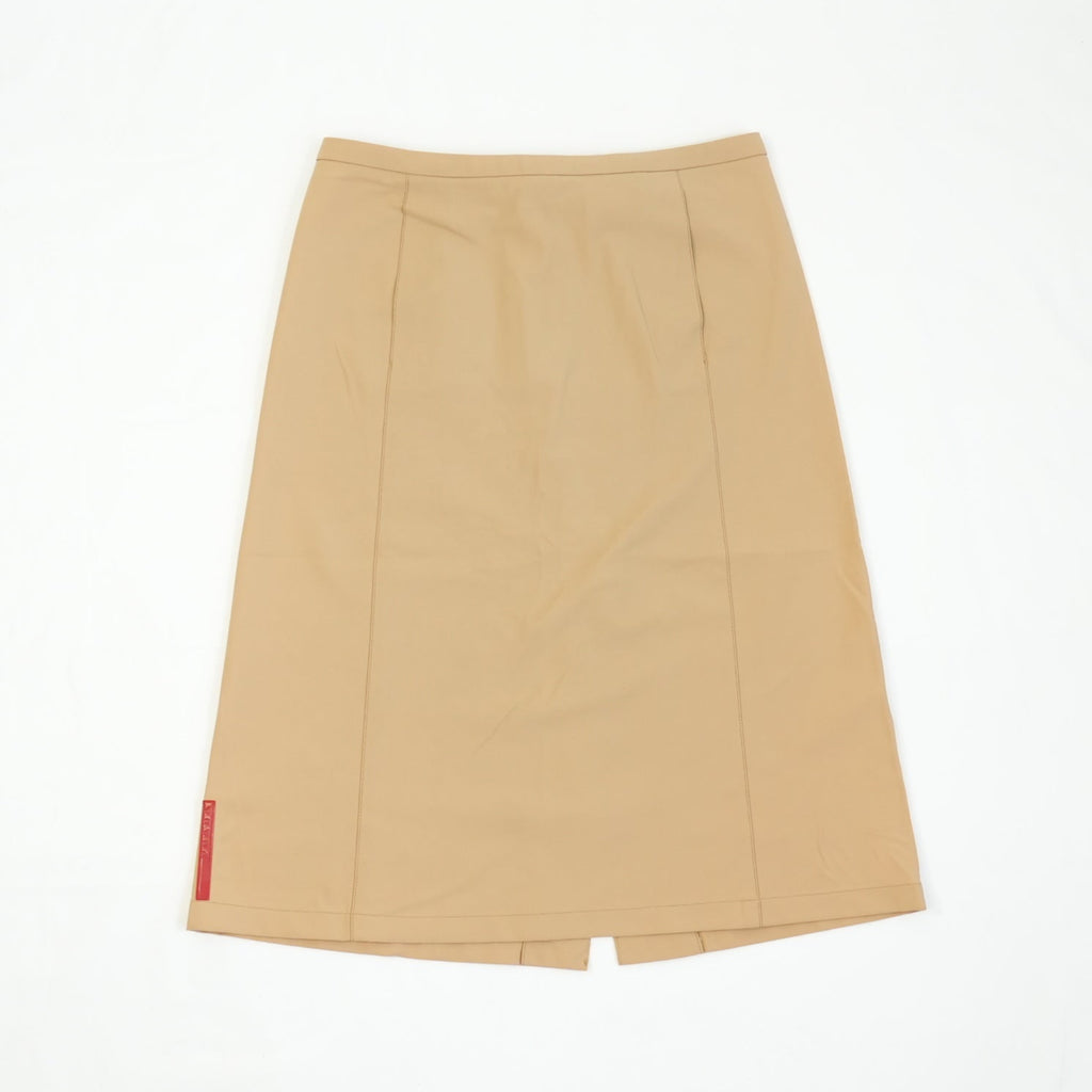 Prada Tan Nylon Midi Skirt