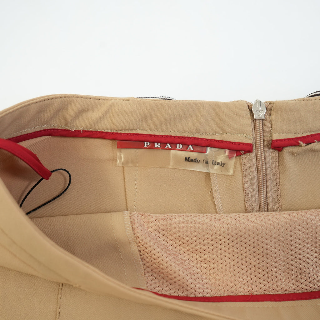 Prada Tan Nylon Midi Skirt