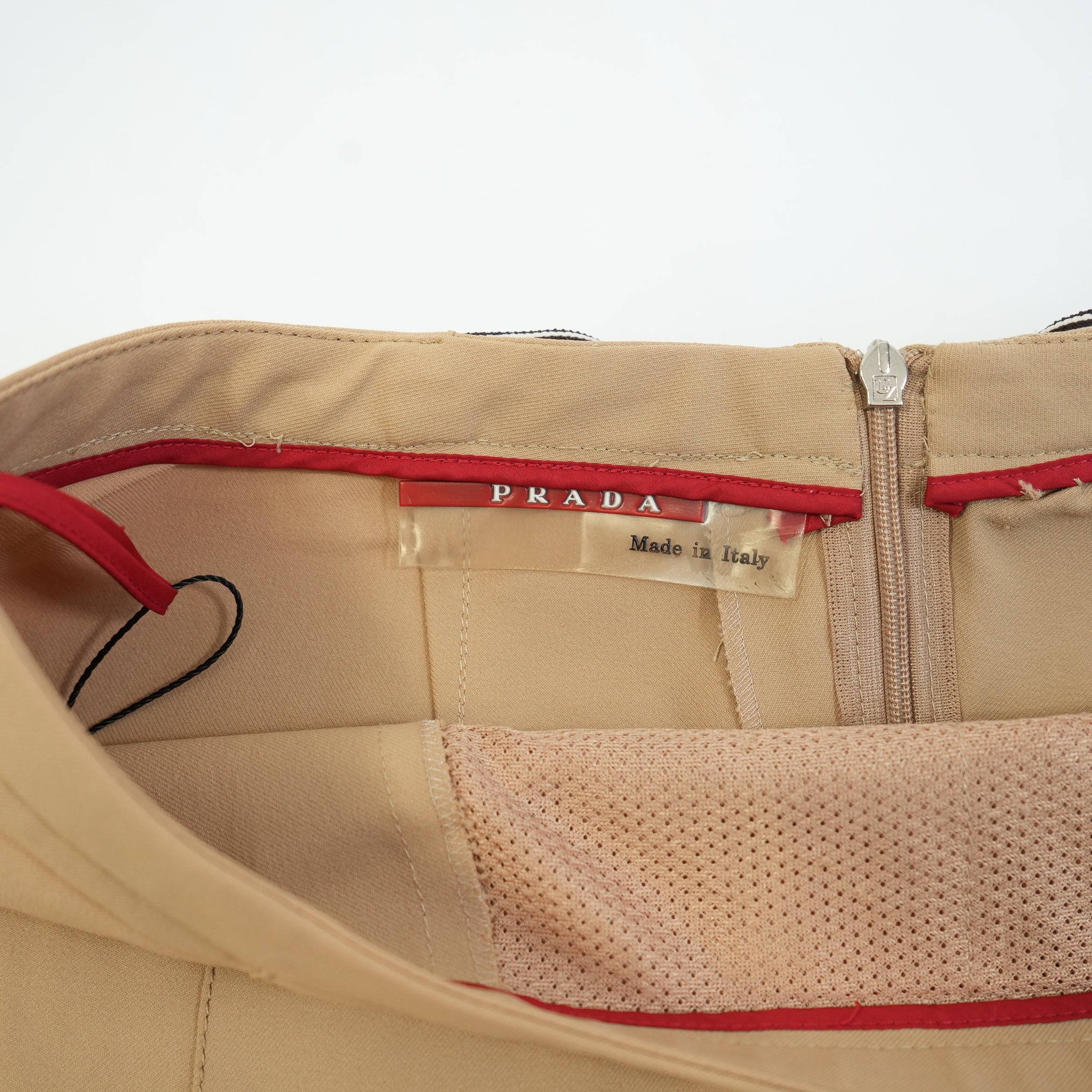 Prada Tan Nylon Midi Skirt