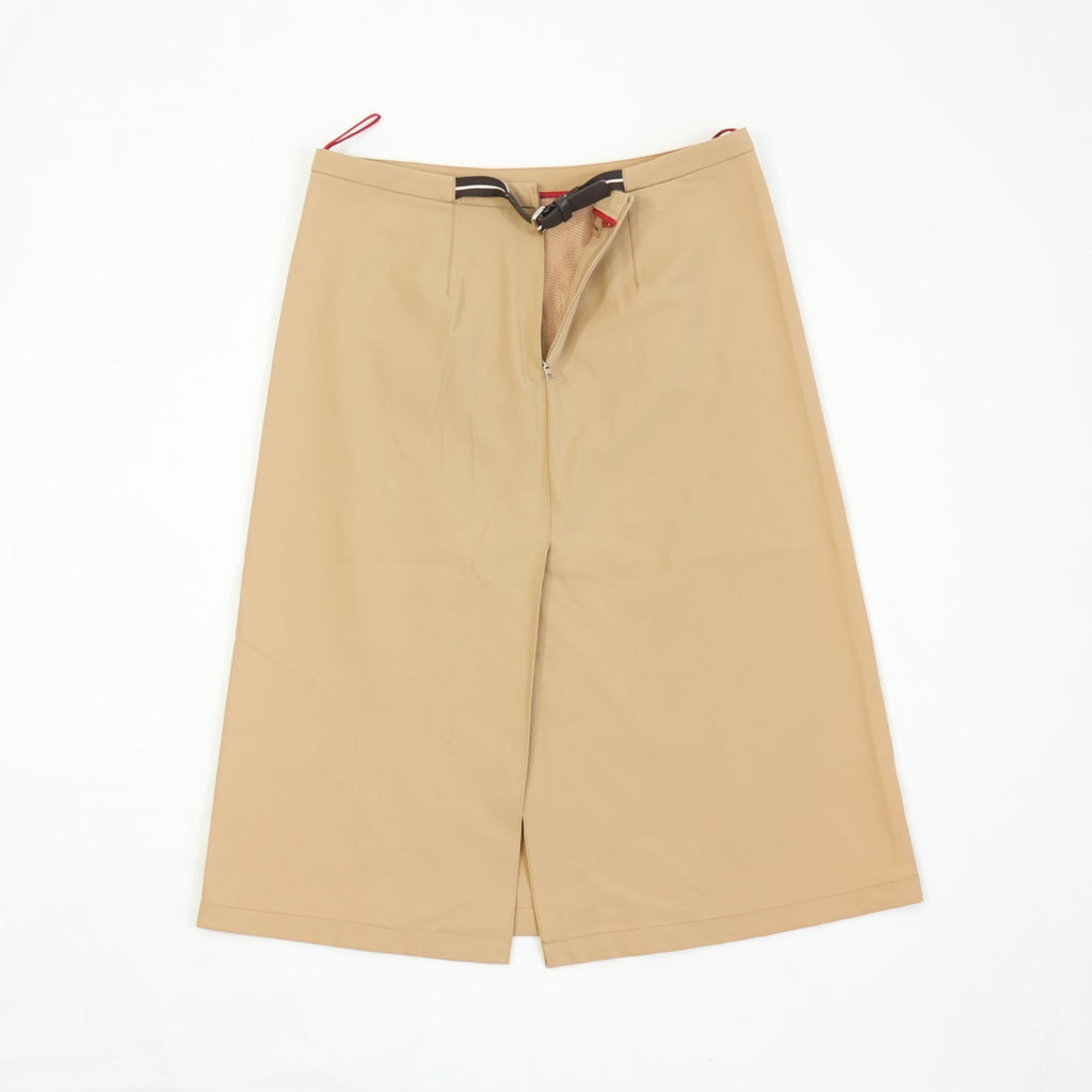 Prada Tan Nylon Midi Skirt