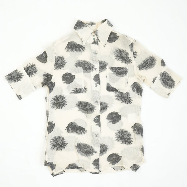 Fendi Sheer Short-Sleeve Button-Up Shirt Size 38
