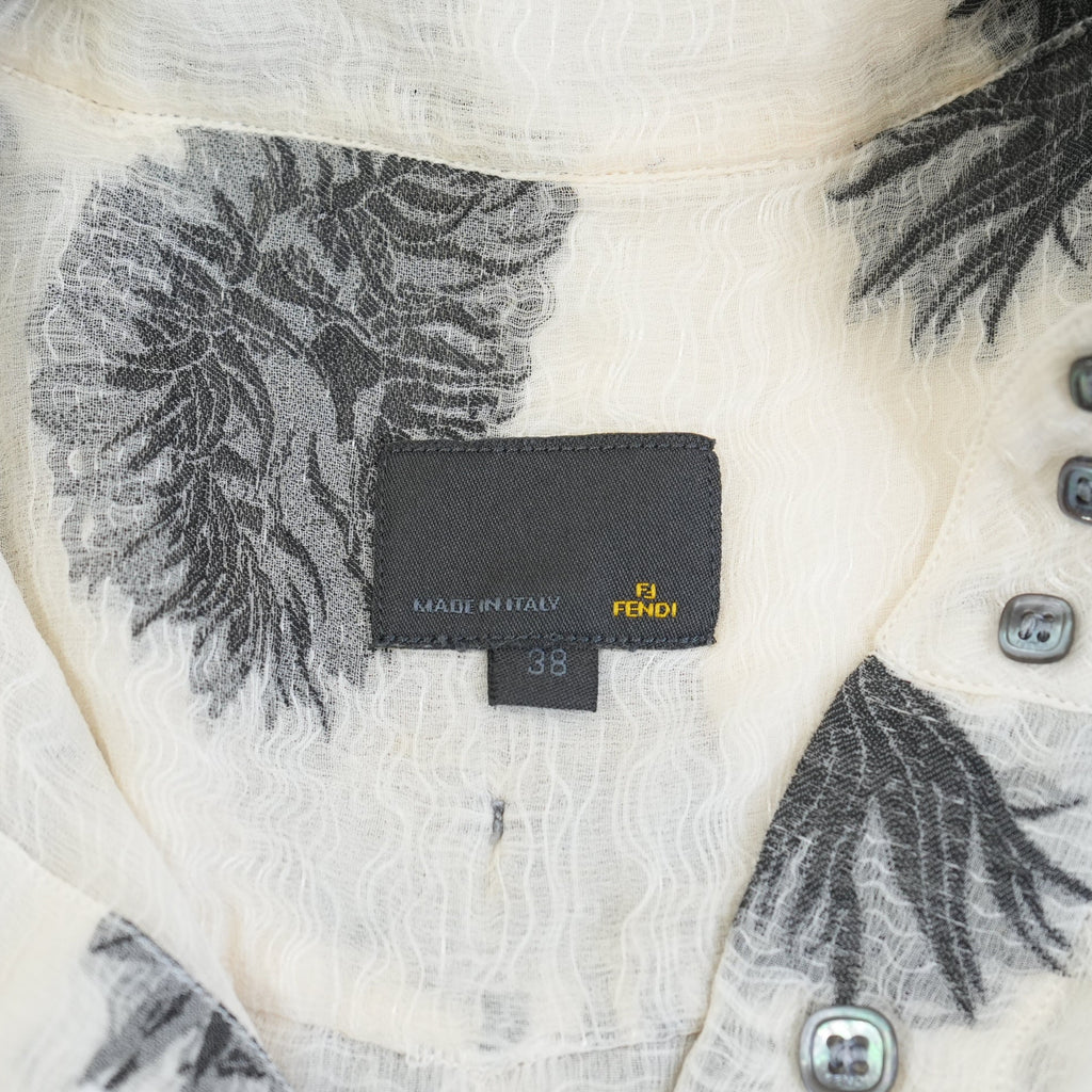Fendi Sheer Short-Sleeve Button-Up Shirt Size 38