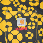 Marni X Carhartt Yellow Flowered Jacket With Corduroy Trim Size Extra Large