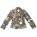Moschino Single-Breasted Blazer with All Over "Love" Print Size 8