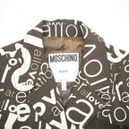 Moschino Single-Breasted Blazer with All Over "Love" Print Size 8