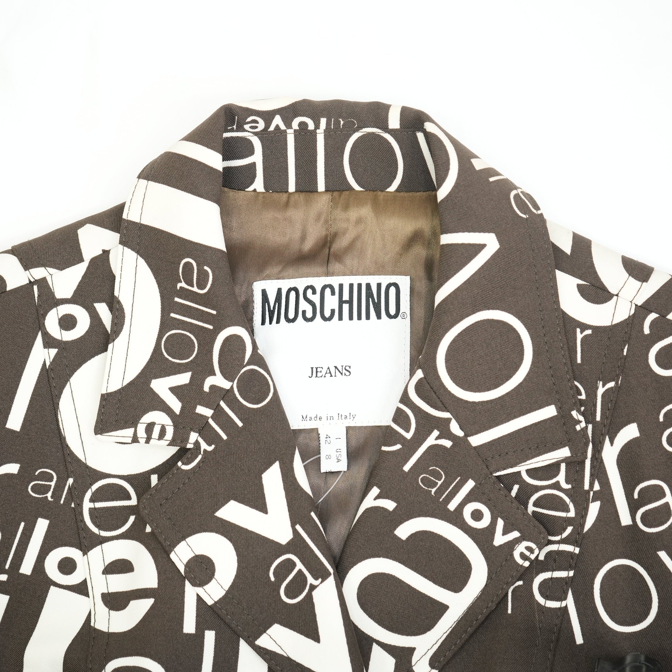 Moschino Single-Breasted Blazer with All Over "Love" Print Size 8