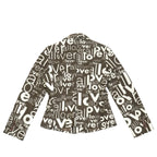 Moschino Single-Breasted Blazer with All Over "Love" Print Size 8